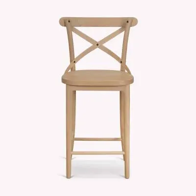 Ferndale Cross Back Cafe Bar Stool - Natural image