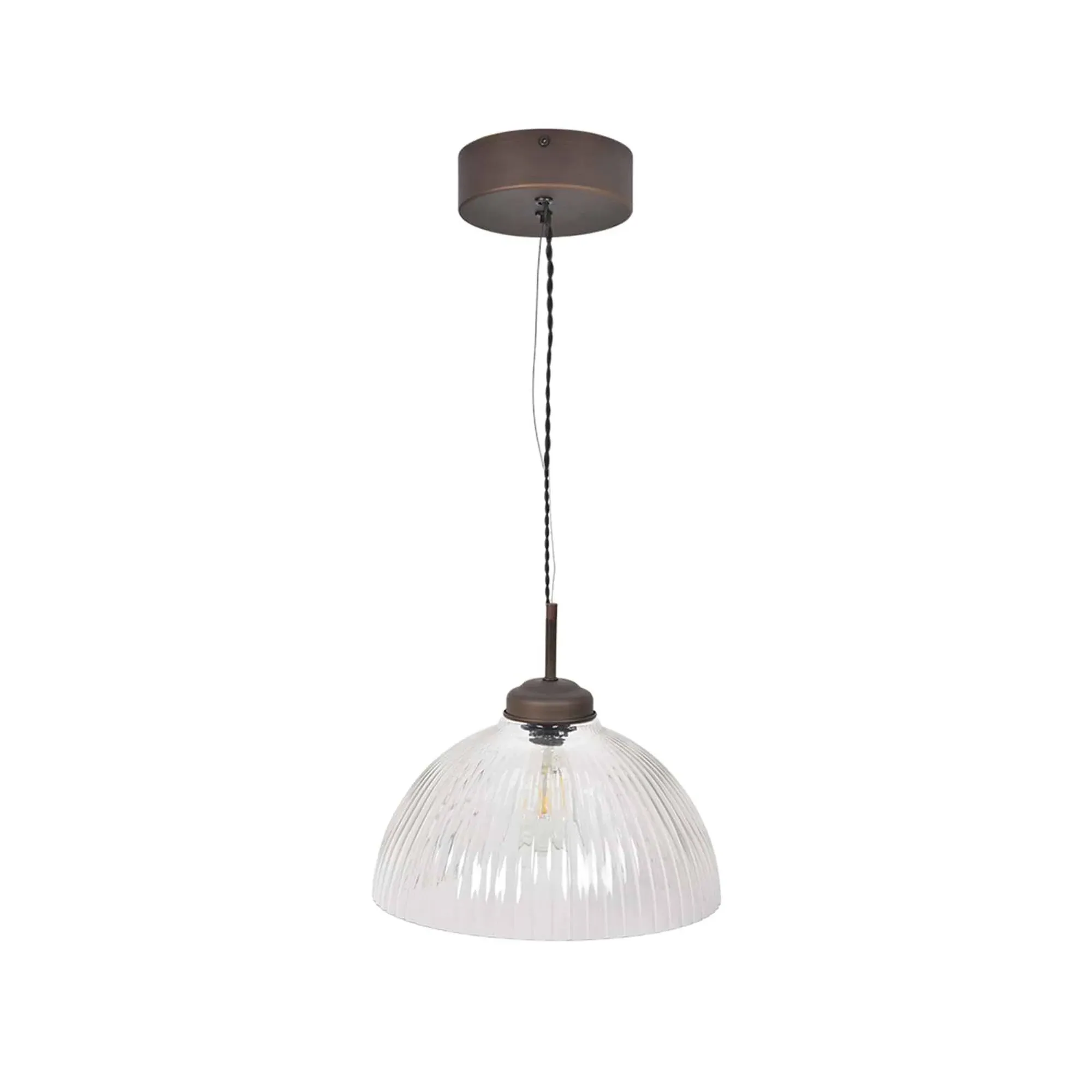 Fovant Large Glass Pendant Light - Antique Bronze