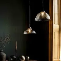 Fovant Large Glass Pendant Light - Antique Bronze