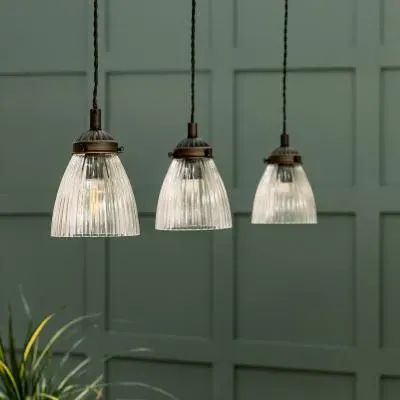 Fovant Triple Pendant Light - Antique Bronze, Glass image