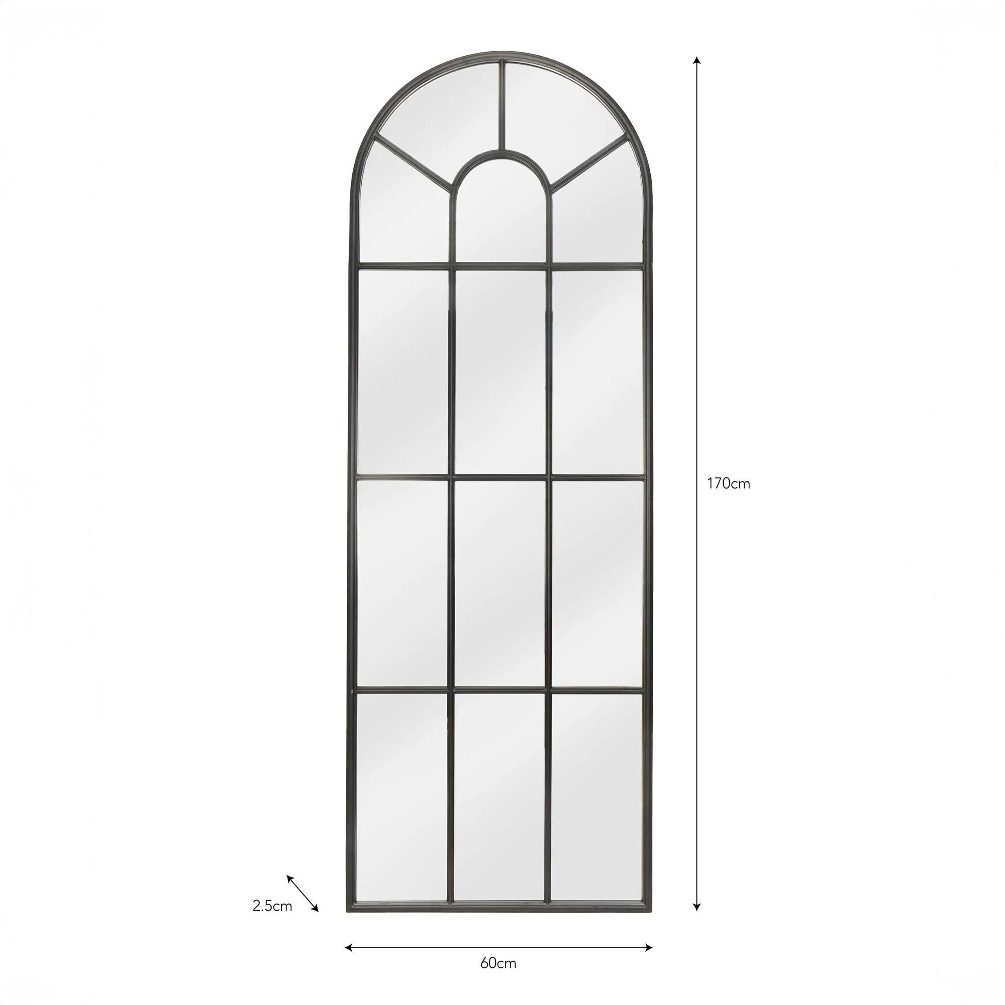 Fulbrook Arched Outdoor Mirror - Black