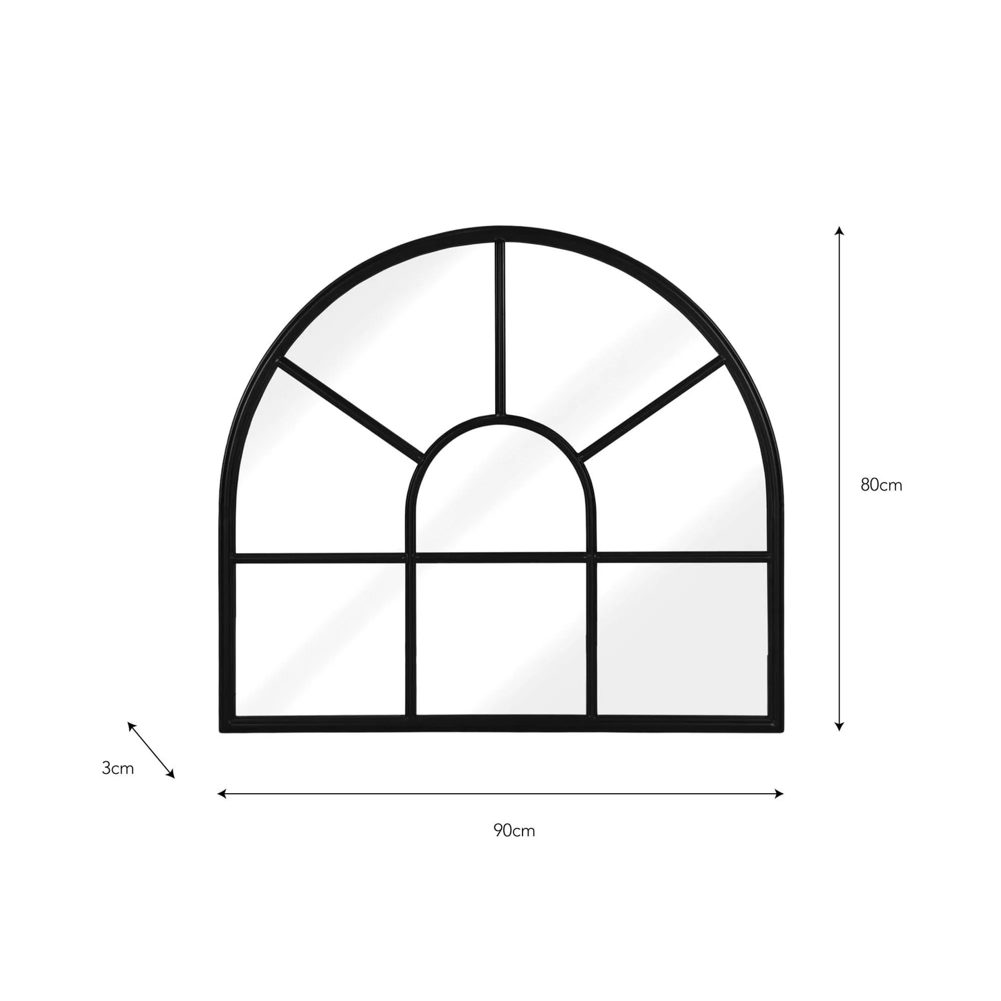 Fulbrook Arched Wall Mirror - Black