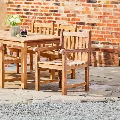 Grisdale Outdoor Teak Carver Dining Chair