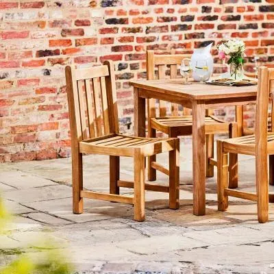 Grisdale Outdoor Teak Side Dining Chair - Natural image