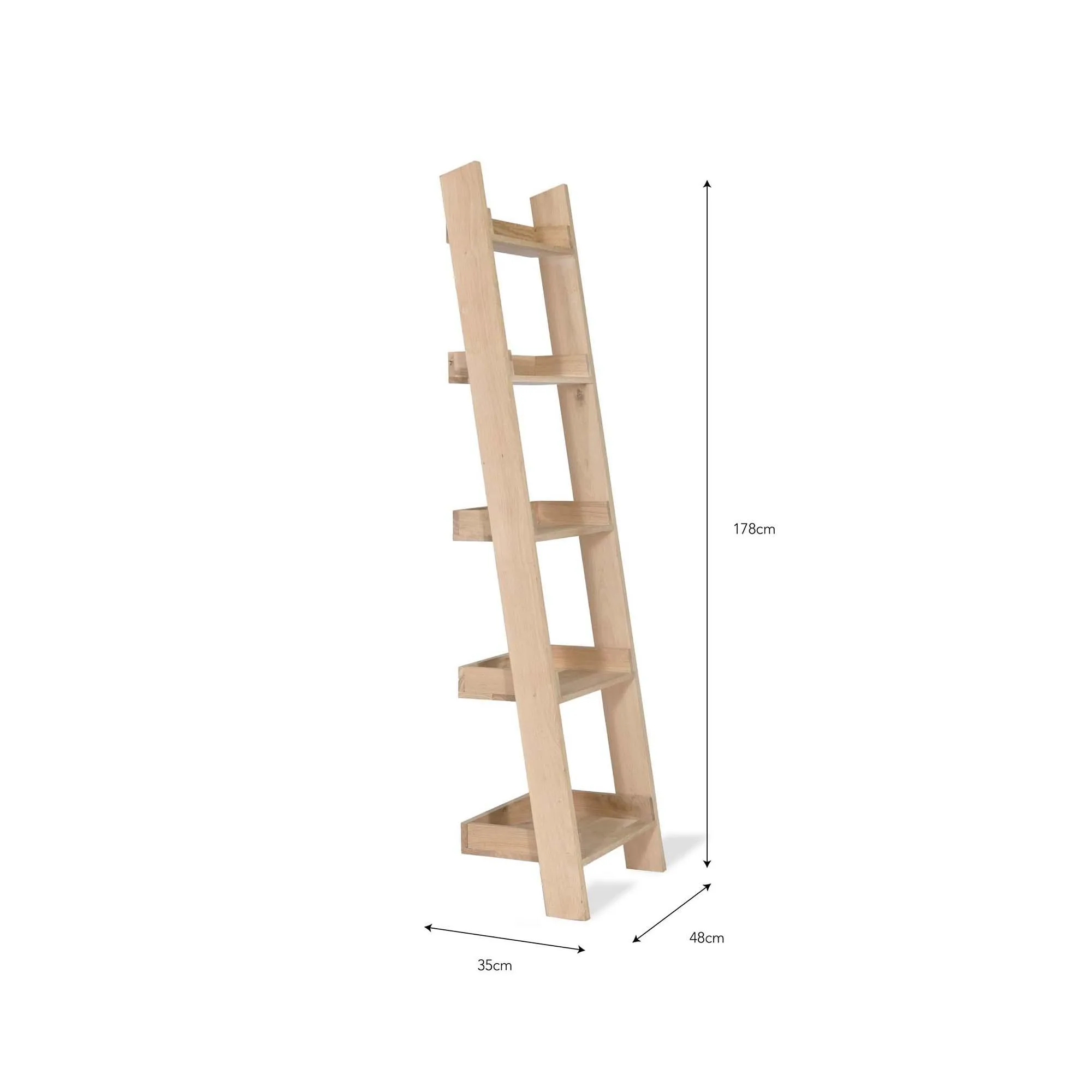 Hambledon 5 Tier Shelf Ladder - Natural, Oak