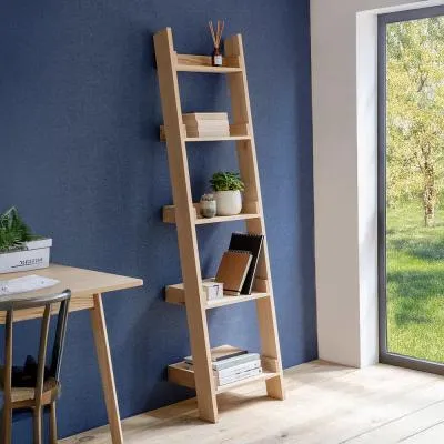 Hambledon 5 Tier Shelf Ladder - Natural, Oak image