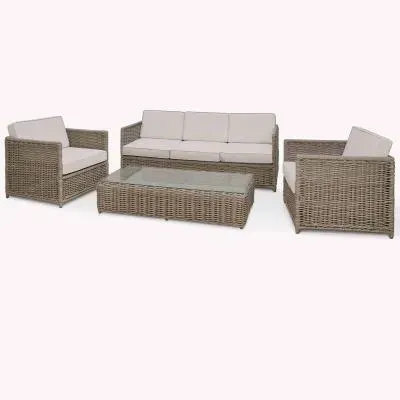 Harting Outdoor 3-Seater Sofa Set - Natural, Rattan