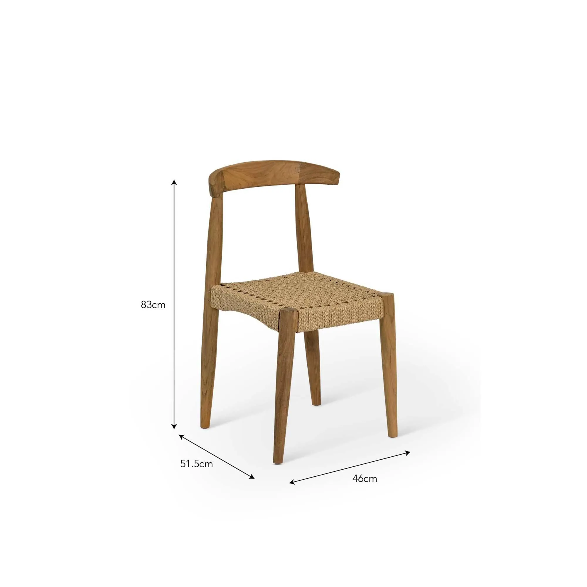 Hawthorne Outdoor Dining Chair Set of 2 - Natural, Teak