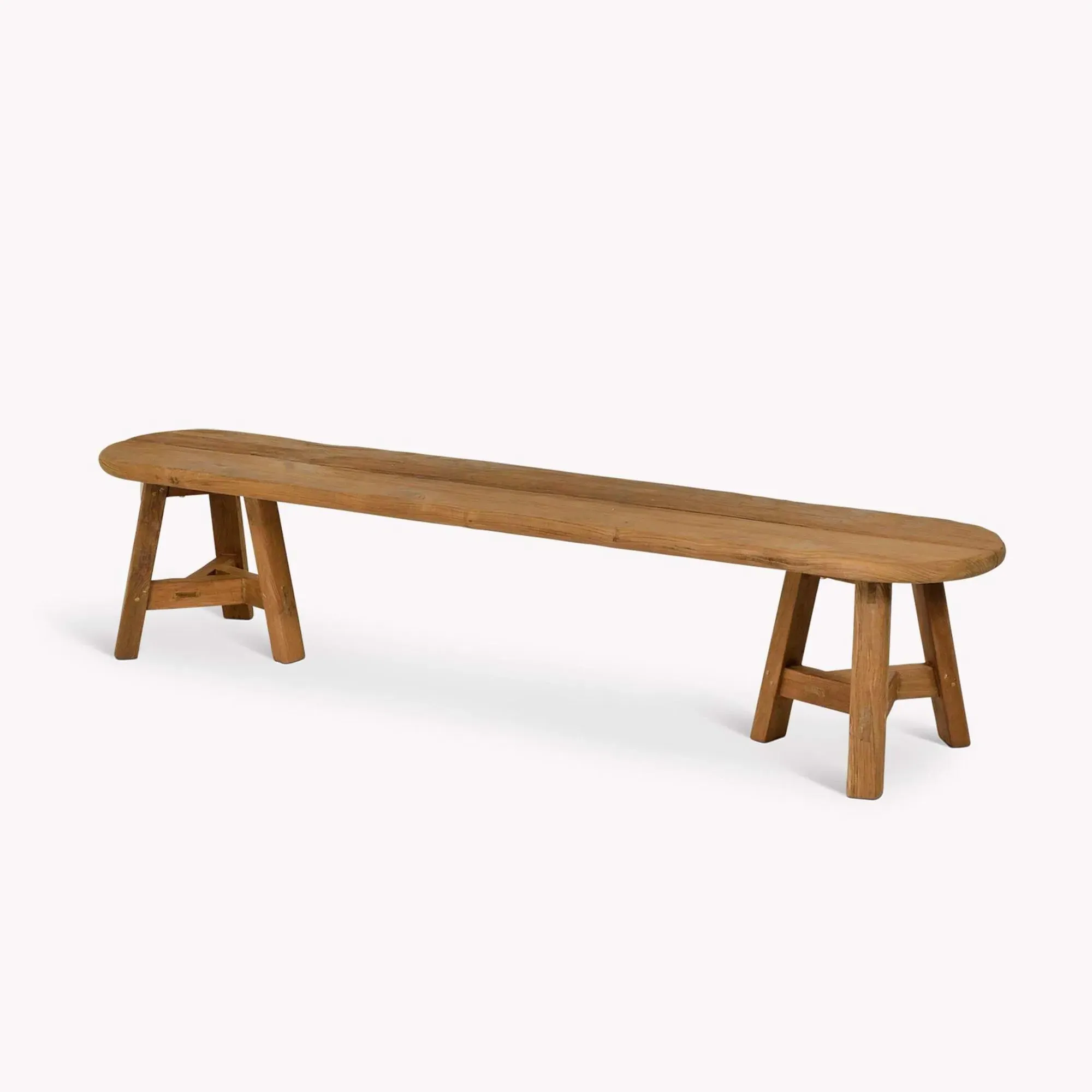 Hawthorne Oval Dining Bench - Natural, Teak Wood