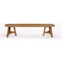 Hawthorne Oval Dining Bench - Natural, Teak Wood