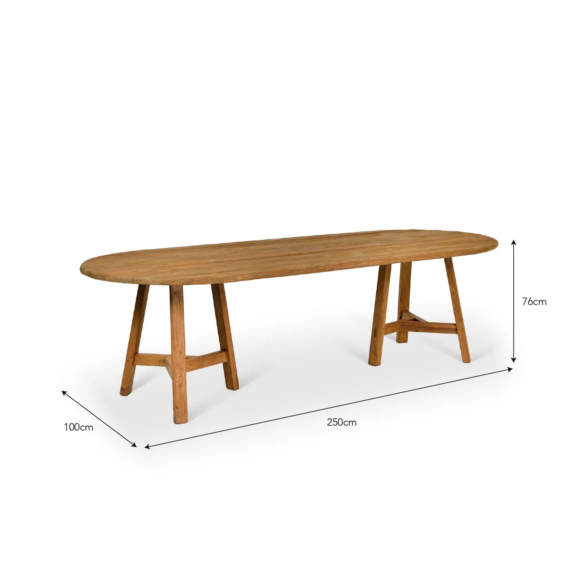 Hawthorne Oval Dining Table - Natural, Teak Wood
