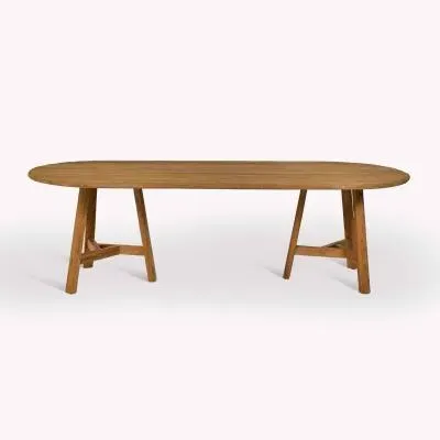 Hawthorne Oval Dining Table - Natural, Teak Wood
