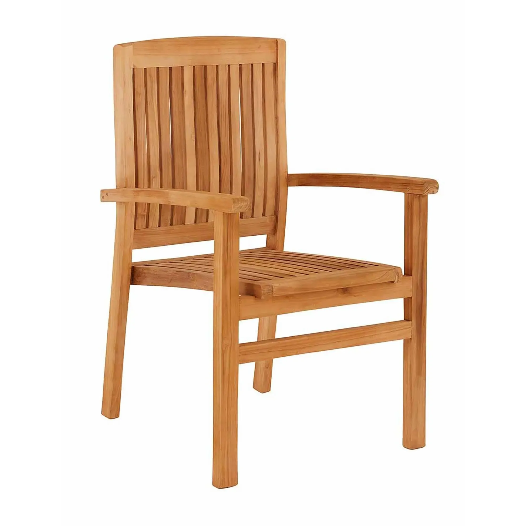 Henley Outdoor Teak Carver Stacking Dining Chair Set of 2