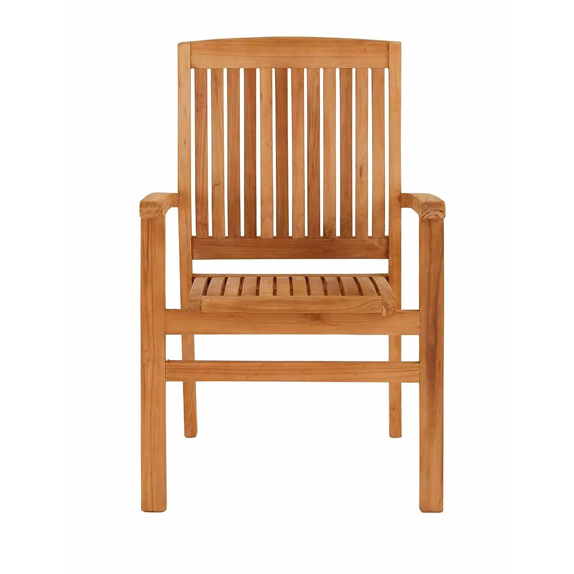 Henley Outdoor Teak Carver Stacking Dining Chair Set of 2