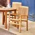 Henley Outdoor Teak Carver Stacking Dining Chair Set of 2