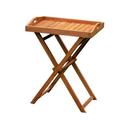 Hidcote Teak Butler's Tray with Folding Stand - Teak image