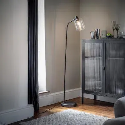 Hoxton Cylinder Floor Lamp - Matt Black image