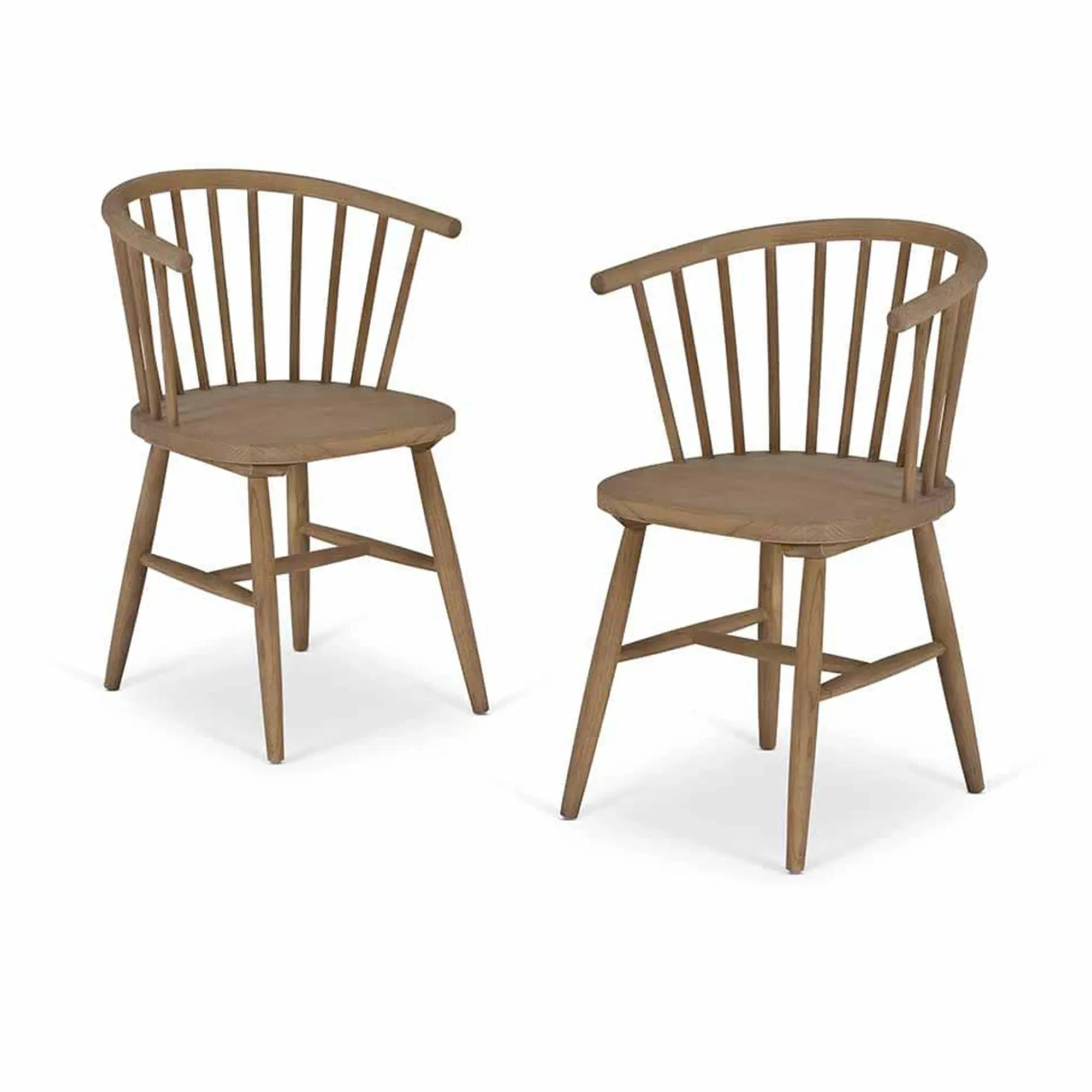 Landrake Curved Back Dining Chair Set of 2 - Natural