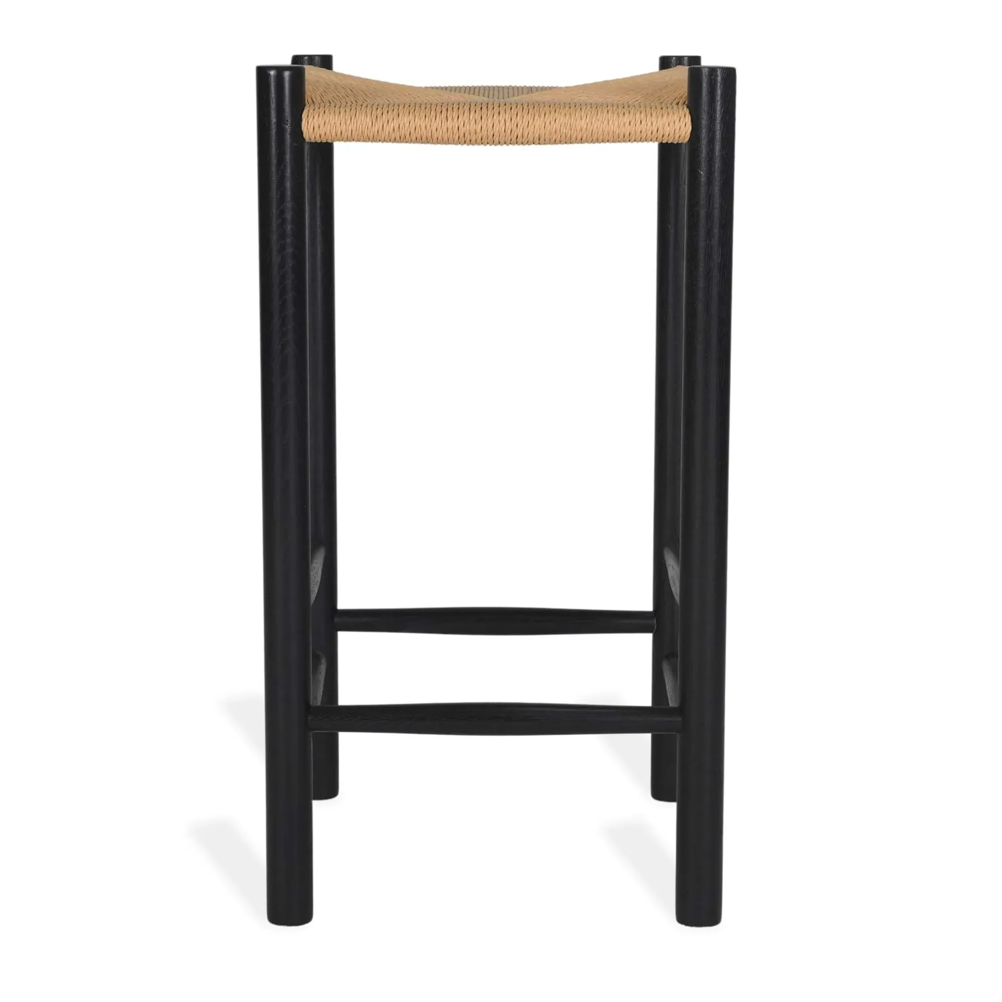 Longworth Bar Stool - Black, Rattan