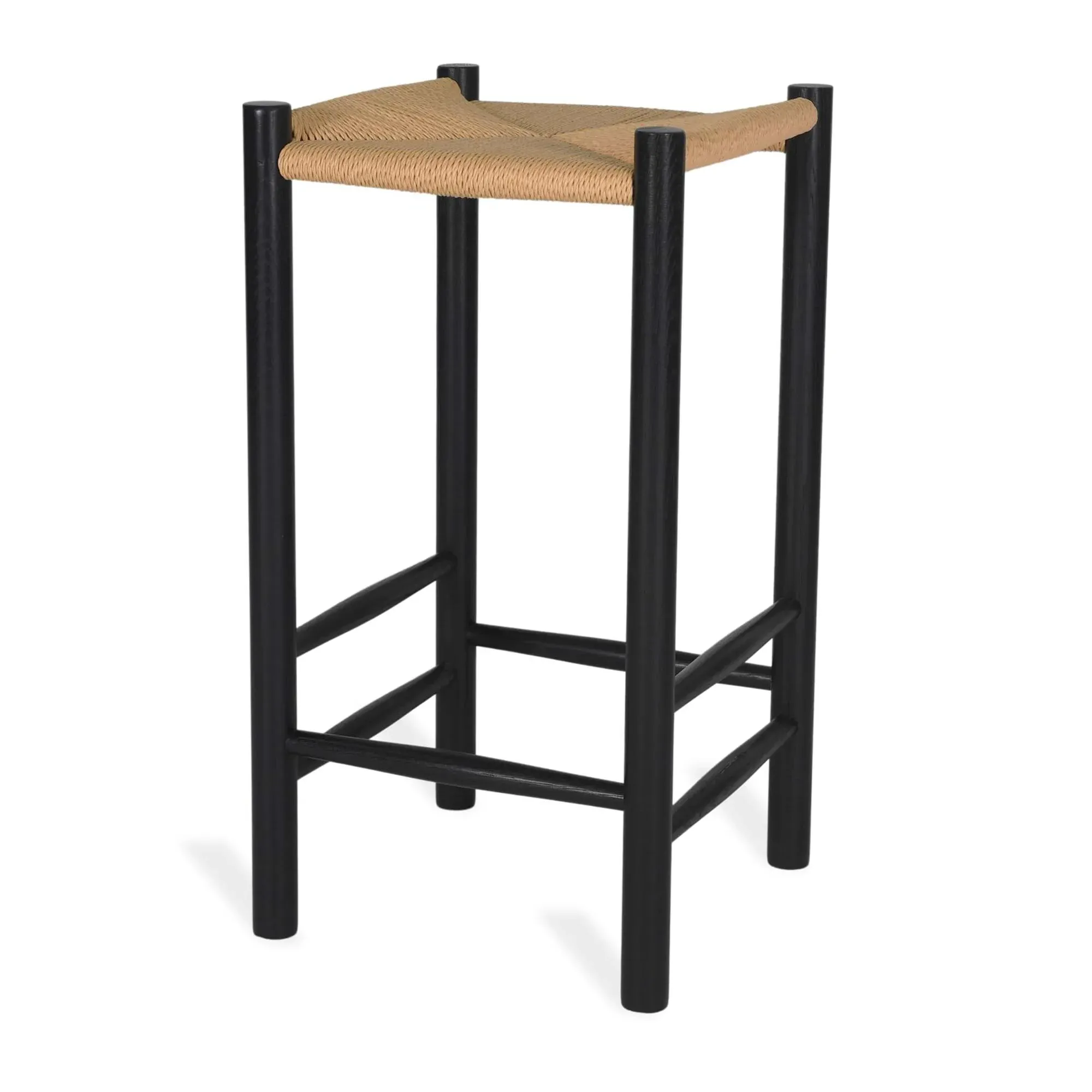 Longworth Bar Stool - Black, Rattan