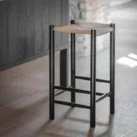 Longworth Bar Stool - Black, Rattan