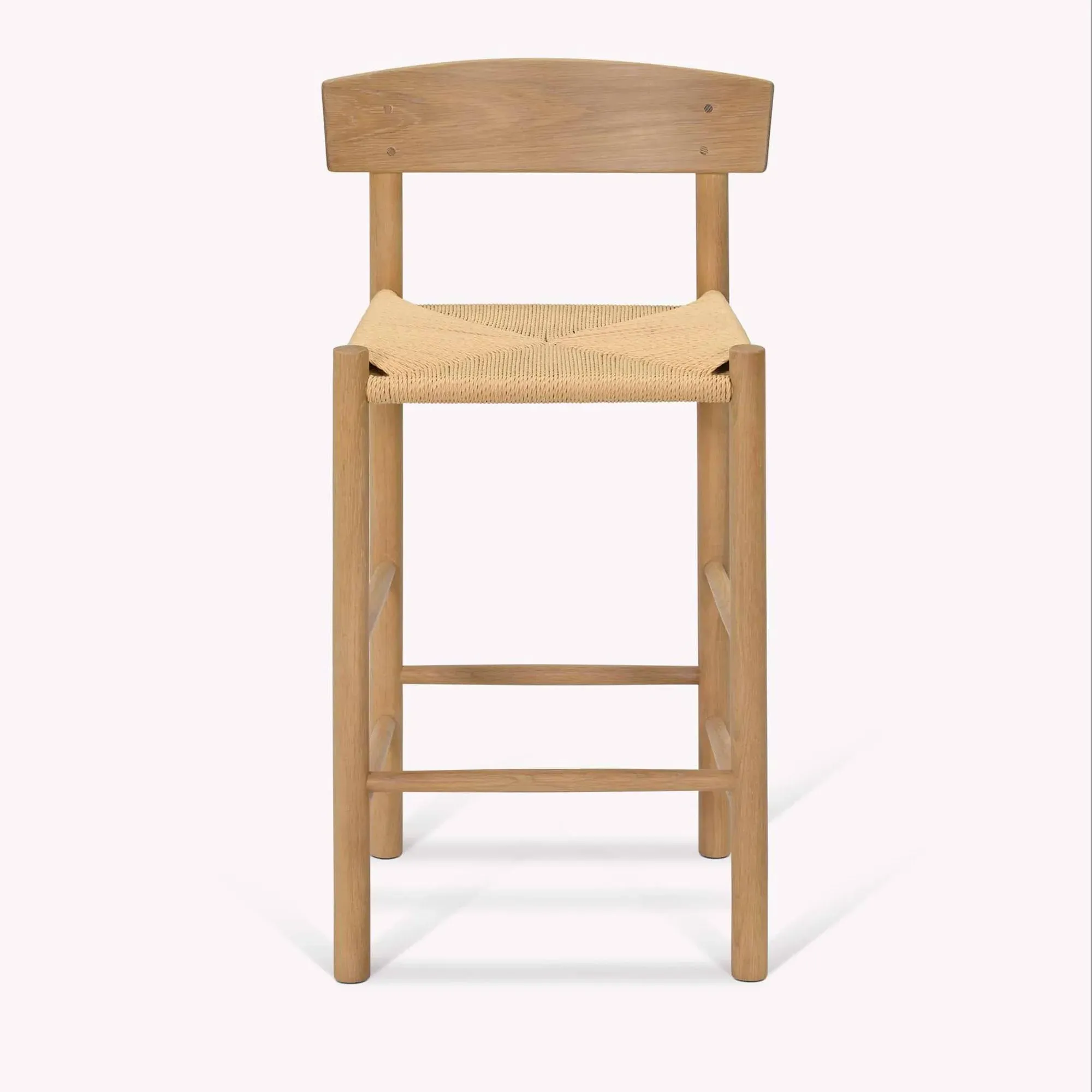 Longworth Bar Stool with Back - Natural, Rattan
