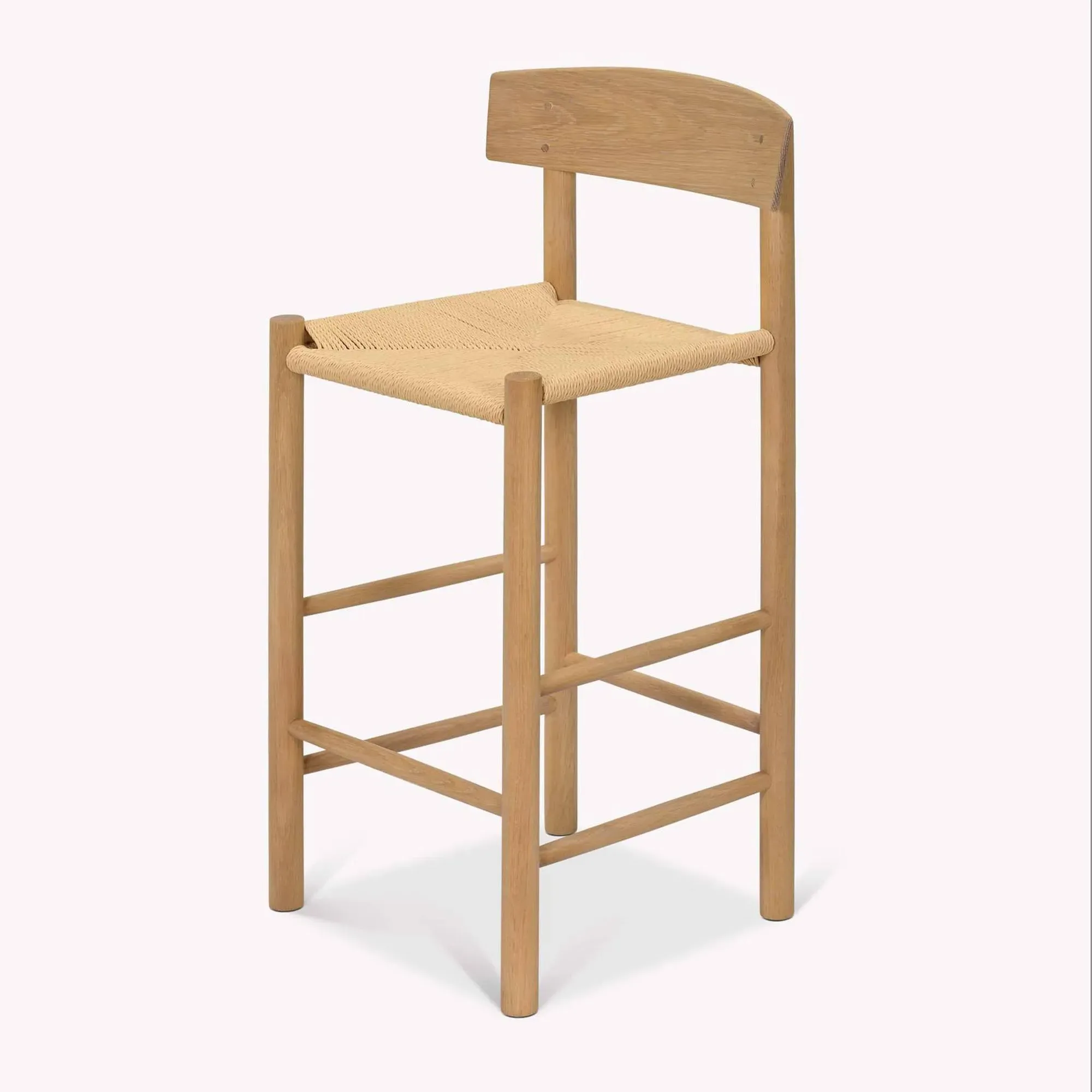 Longworth Bar Stool with Back - Natural, Rattan