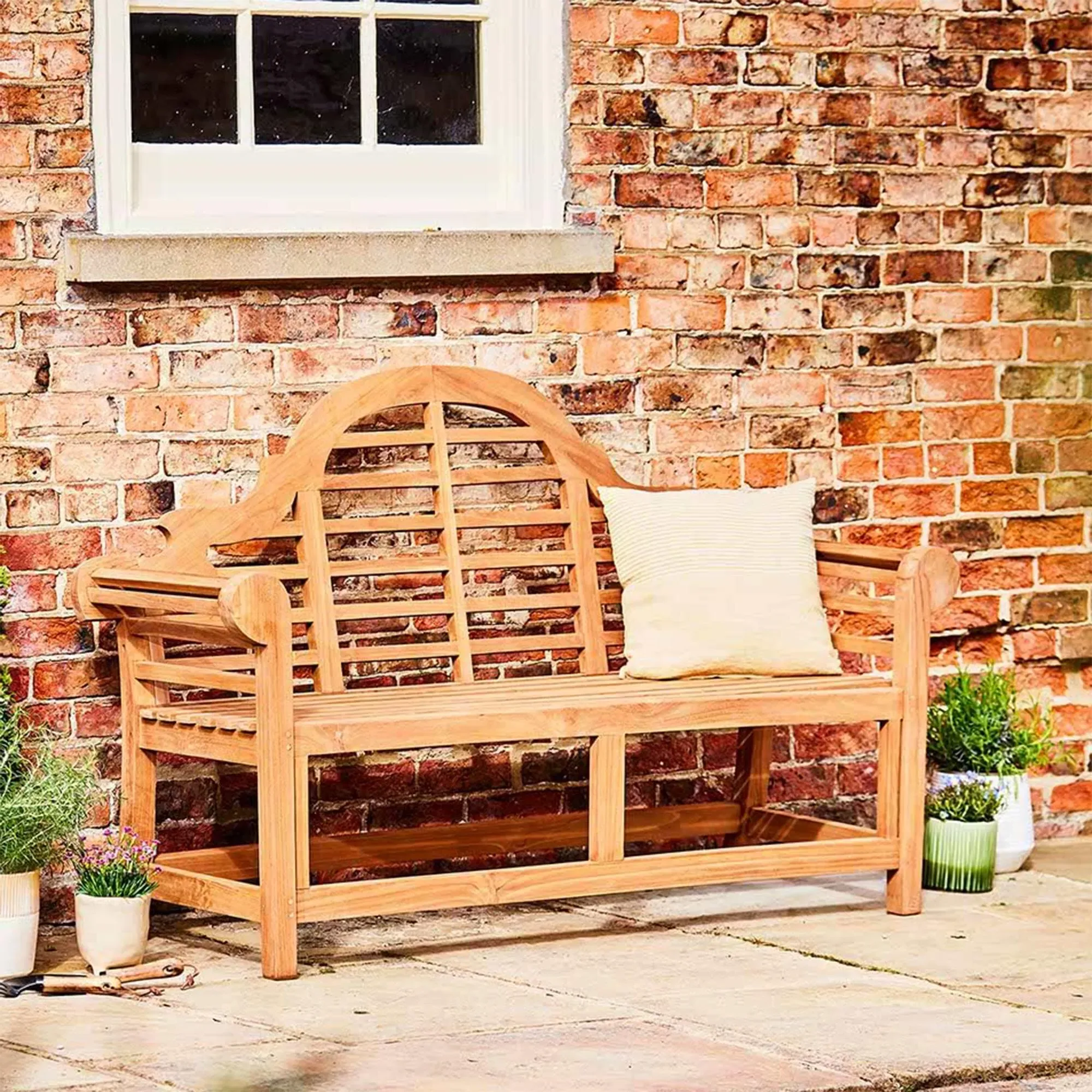 Lutyens 3-Seater Outdoor Bench - Natural, Teak
