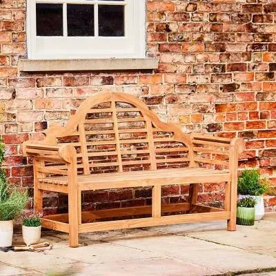 Lutyens 3-Seater Outdoor Bench - Natural, Teak image