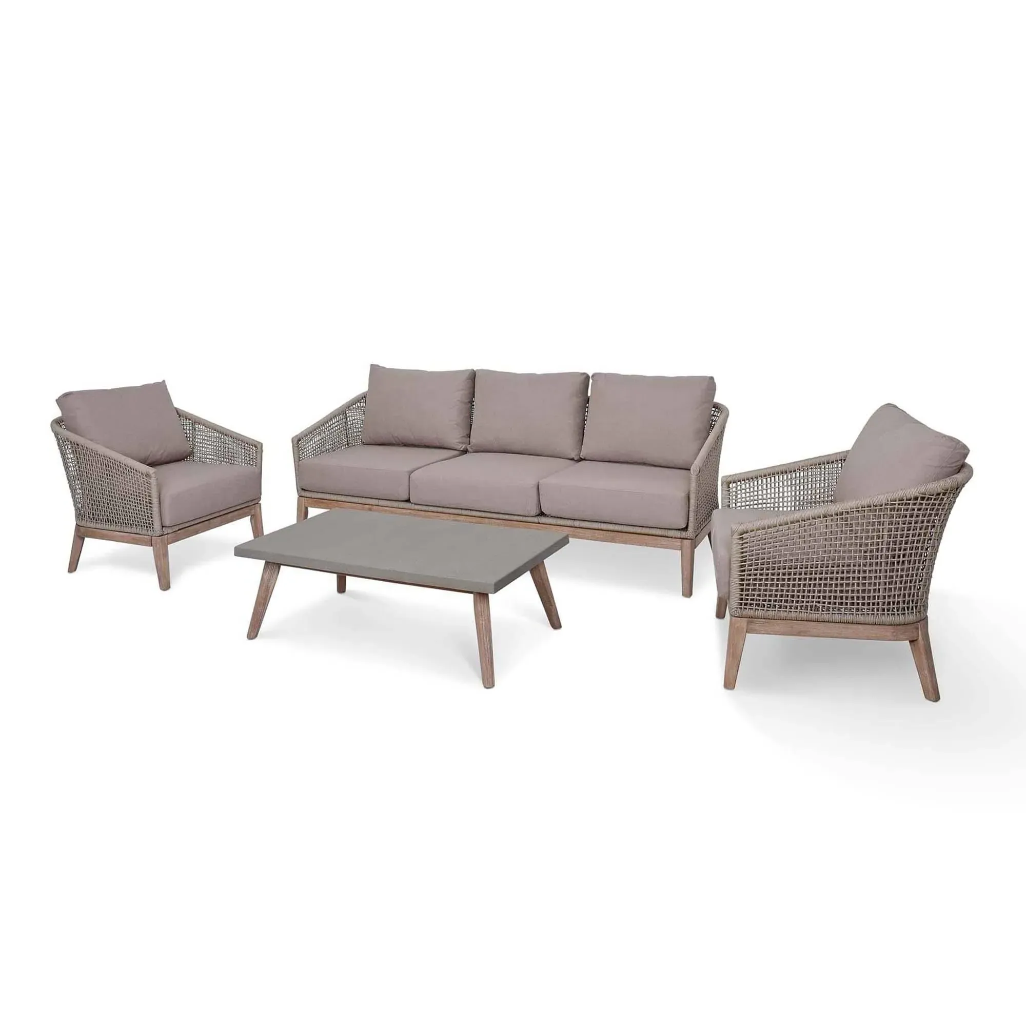 Lynton Outdoor 3-Seater Sofa Set - Grey