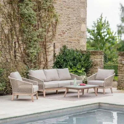 Lynton Outdoor 3-Seater Sofa Set - Grey