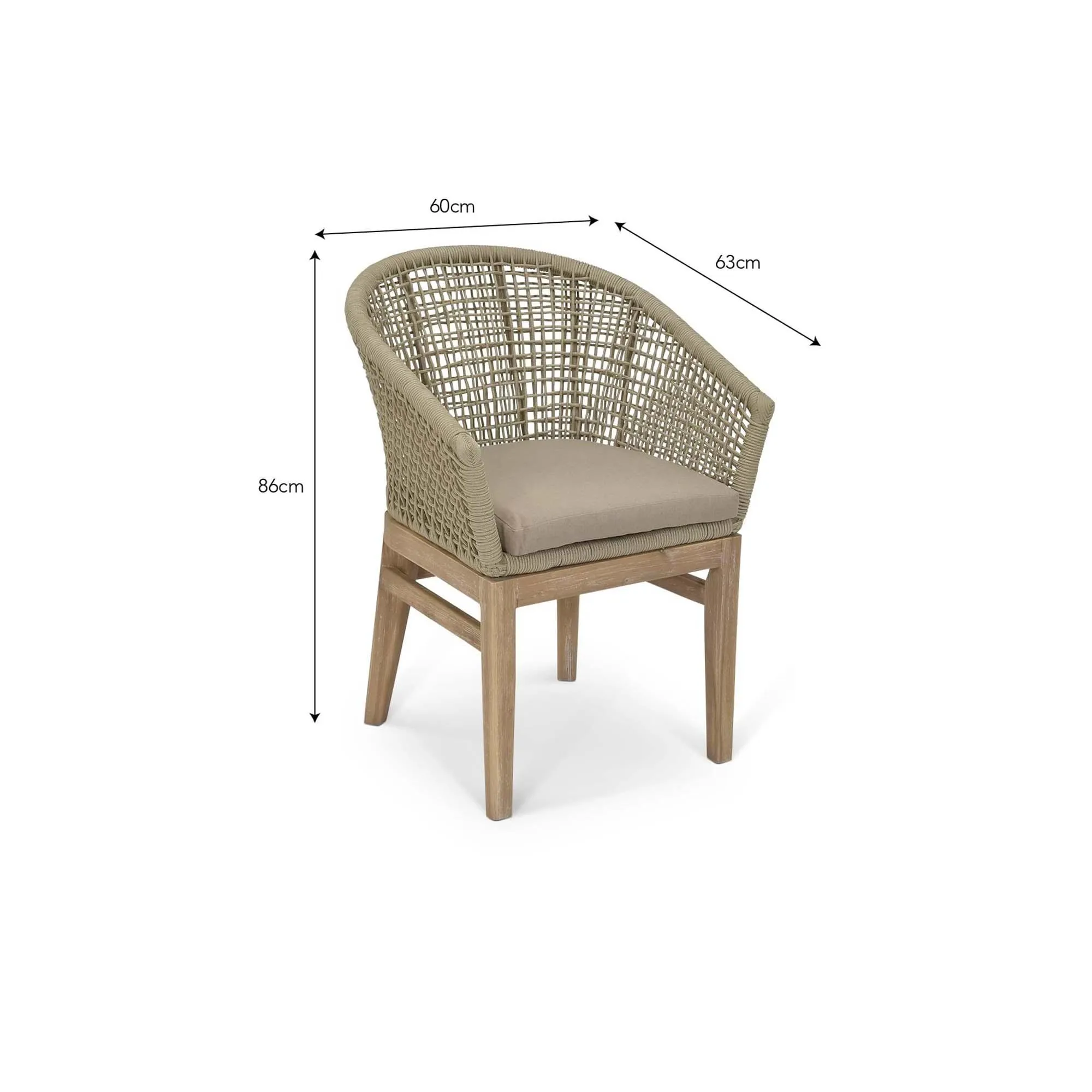 Lynton Outdoor Dining Chairs with Arms Set of 2 - Grey