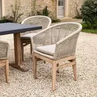 Lynton Outdoor Dining Chairs with Arms Set of 2 - Grey