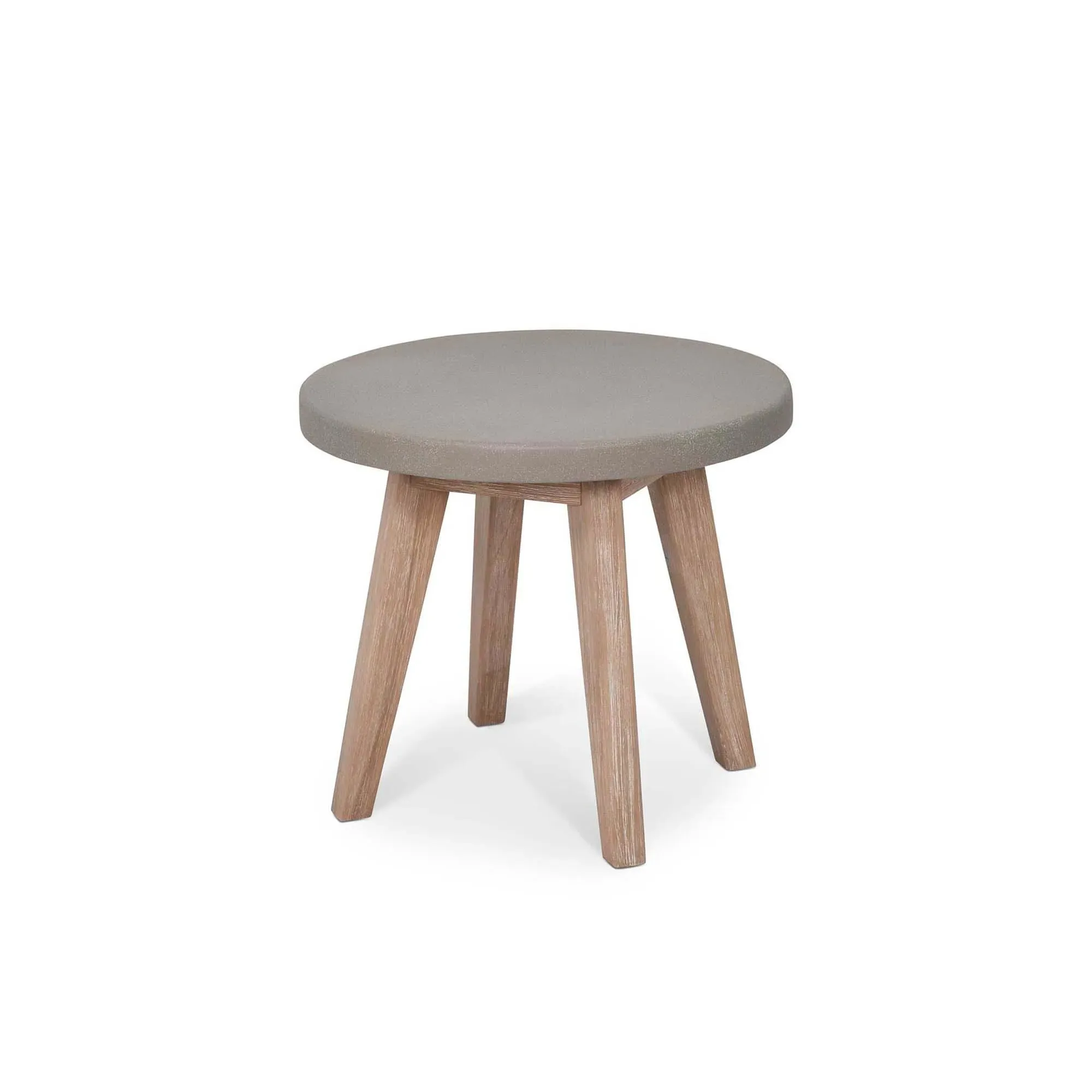 Lynton Round Side Table - Grey, Faux Concrete