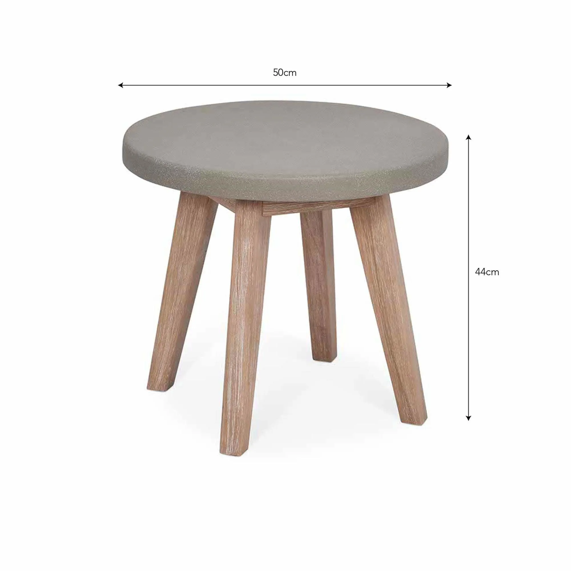 Lynton Round Side Table - Grey, Faux Concrete