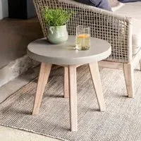 Lynton Round Side Table - Grey, Faux Concrete