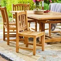 Malvern Outdoor Teak Side Dining Chair Set of 2 - Natural