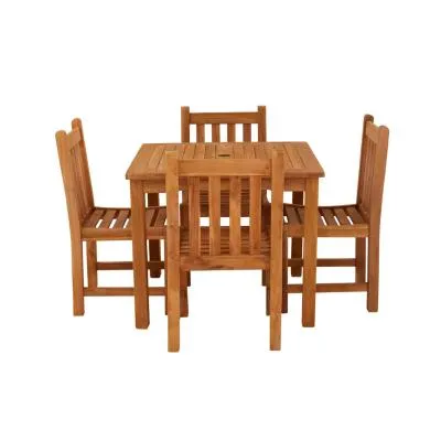 Marbrook Square Dining Set with Malvern Side Chairs - Teak