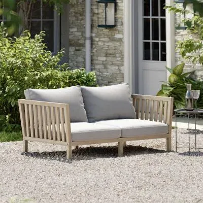 Porthallow 2-Seater Outdoor Daybed - Natural, Acacia Wood