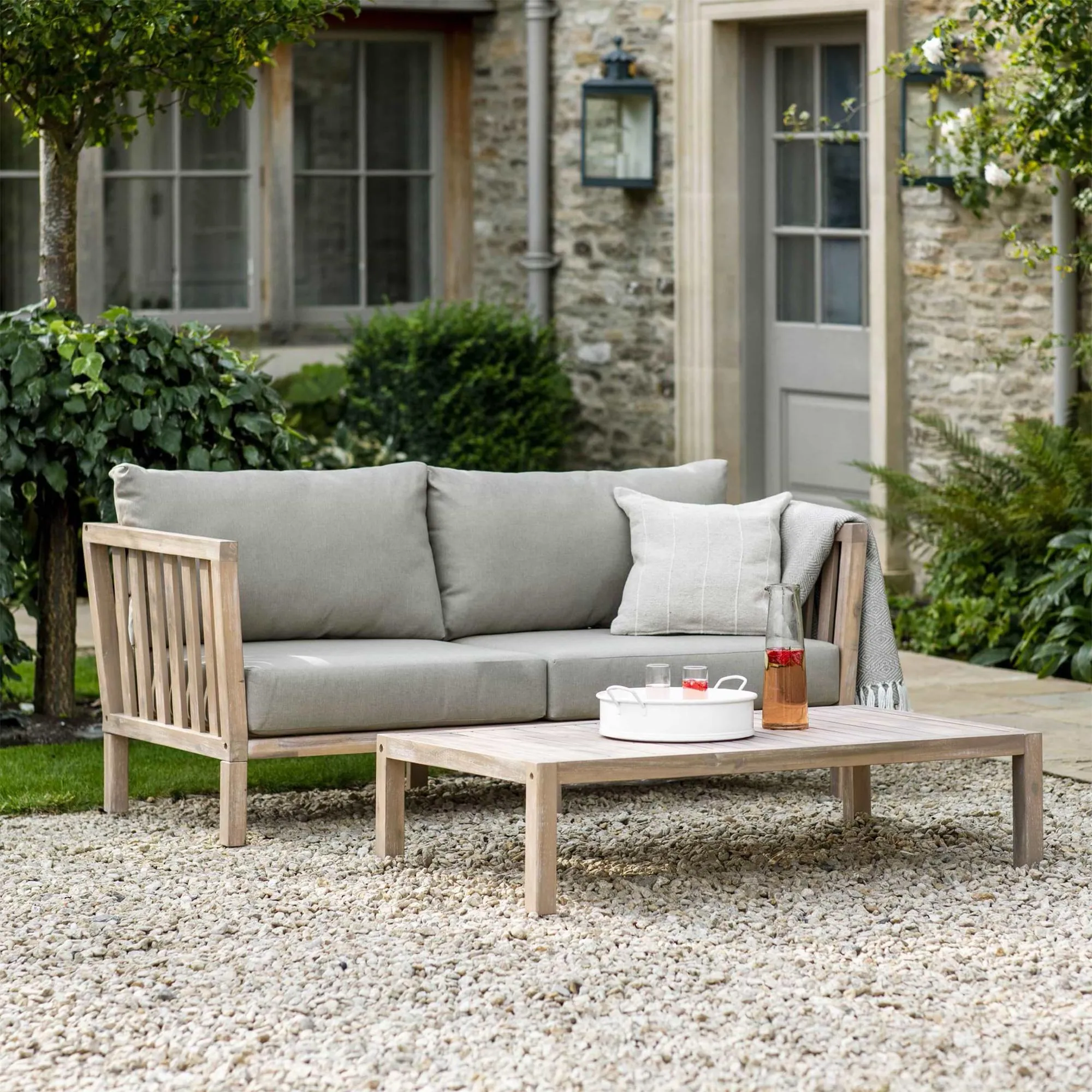 Porthallow 2-Seater Outdoor Sofa - Natural, Acacia Wood