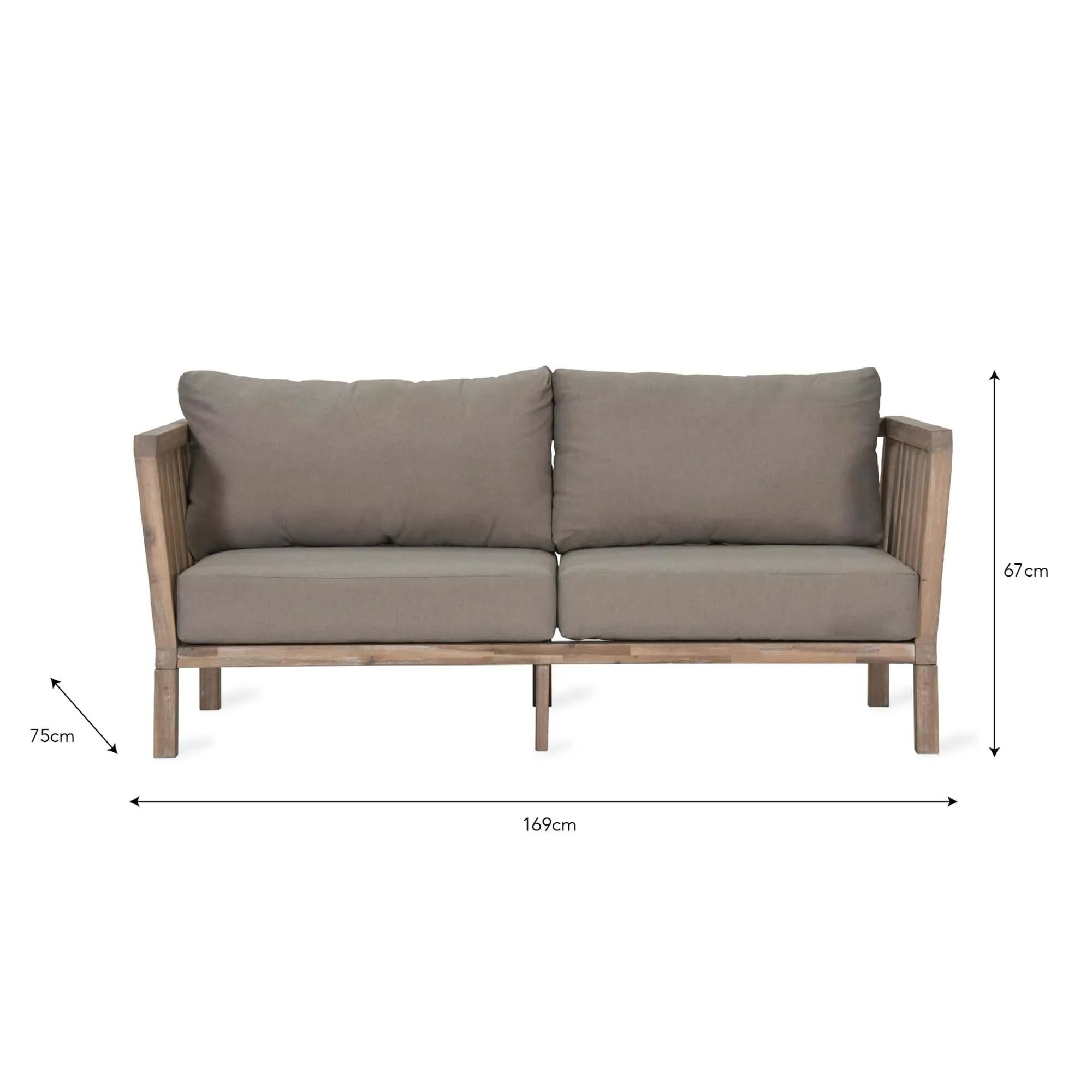 Porthallow 2-Seater Outdoor Sofa - Natural, Acacia Wood