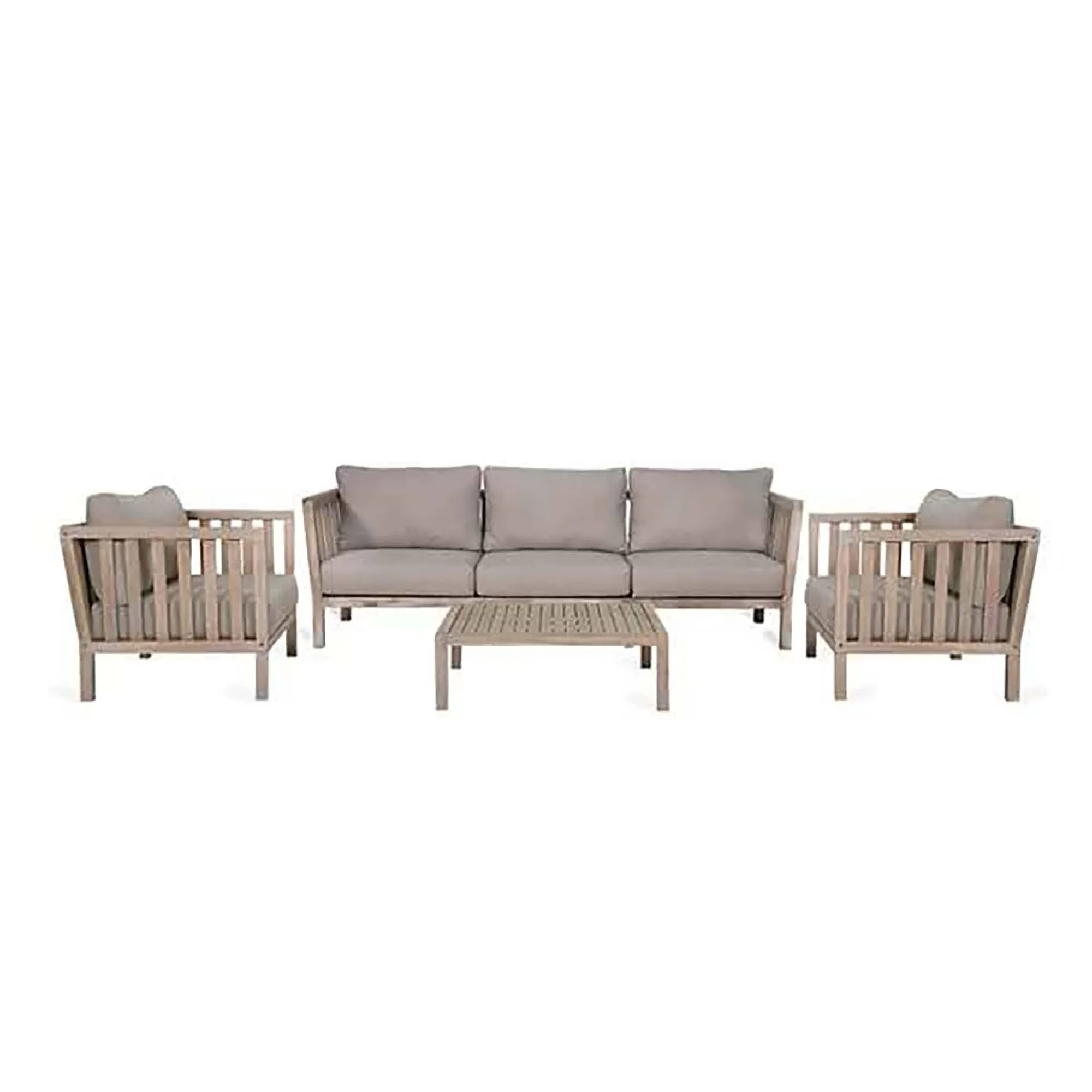 Porthallow 3-Seater Outdoor Sofa Set - Natural, Acacia Wood