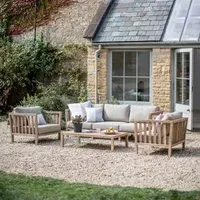 Porthallow 3-Seater Outdoor Sofa Set - Natural, Acacia Wood