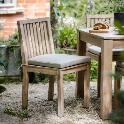 Porthallow Outdoor Dining Chairs Set of 2 - Natural, Acacia Wood image