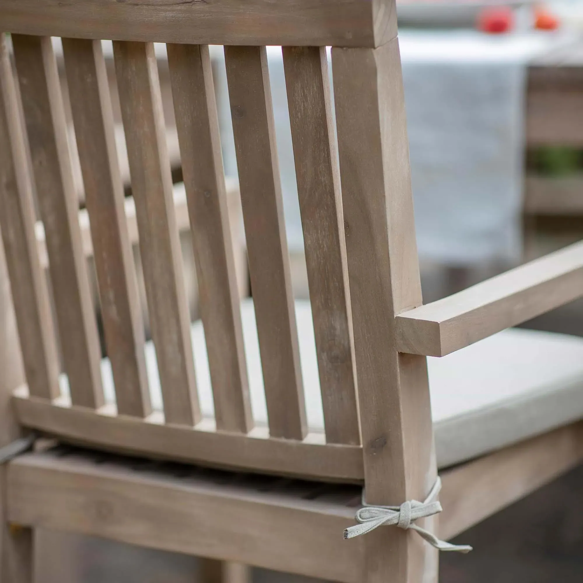 Porthallow Outdoor Dining Chairs with Arms Set of 2 - Natural, Acacia