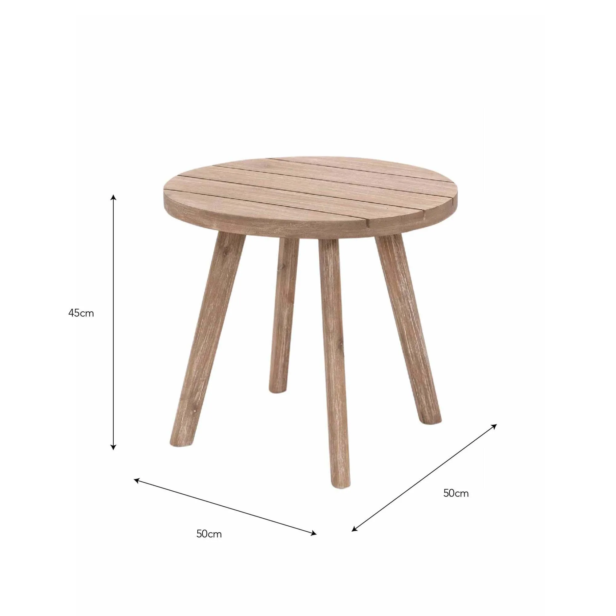 Porthallow Round Side Table - Natural, Acacia Wood