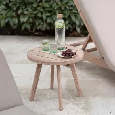 Porthallow Round Side Table - Natural, Acacia Wood image