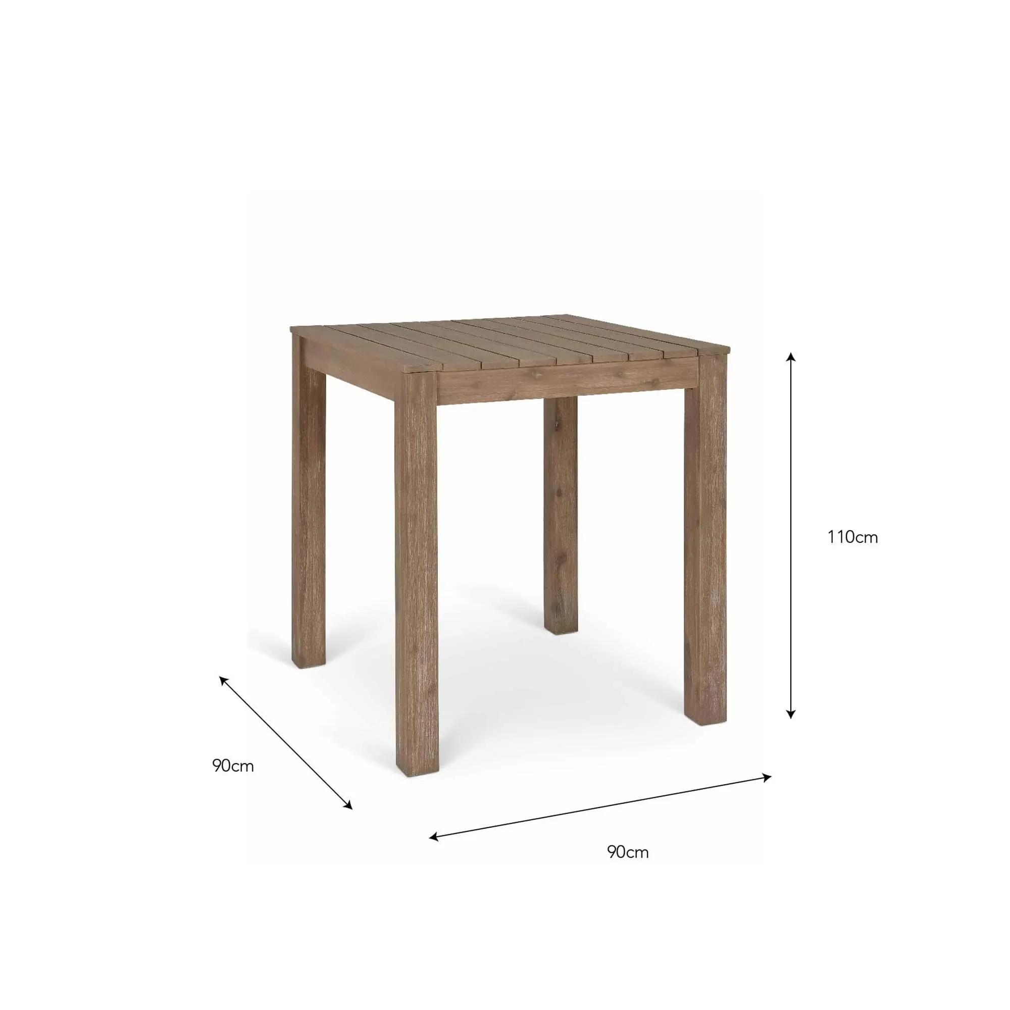 Porthallow Square Bar Table - Natural, Acacia Wood