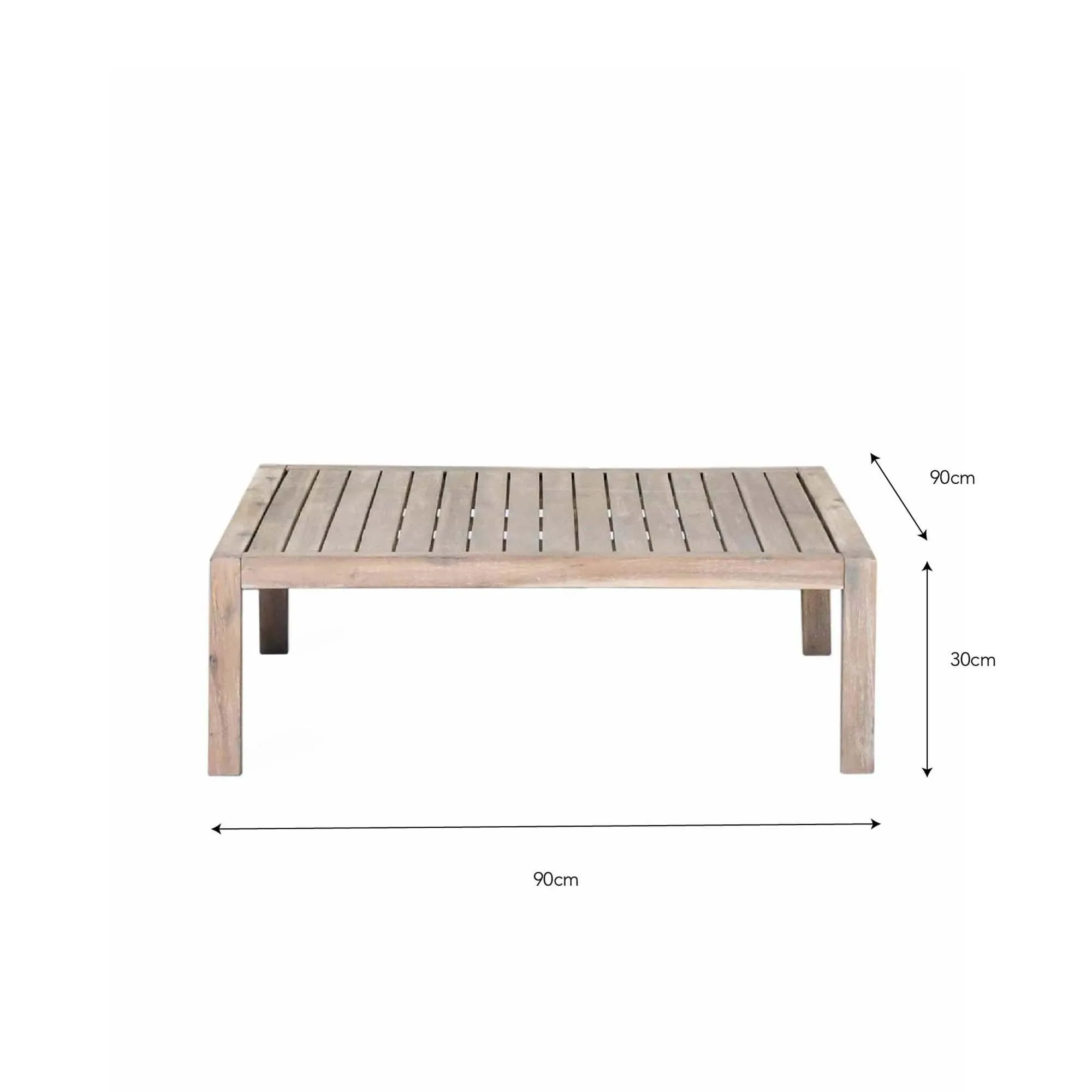 Porthallow Square Outdoor Coffee Table - Natural, Acacia Wood