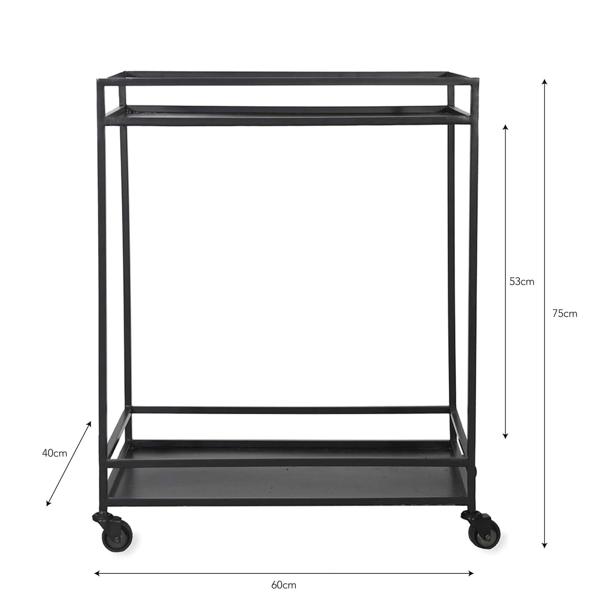 Portloe Drinks Trolley - Black